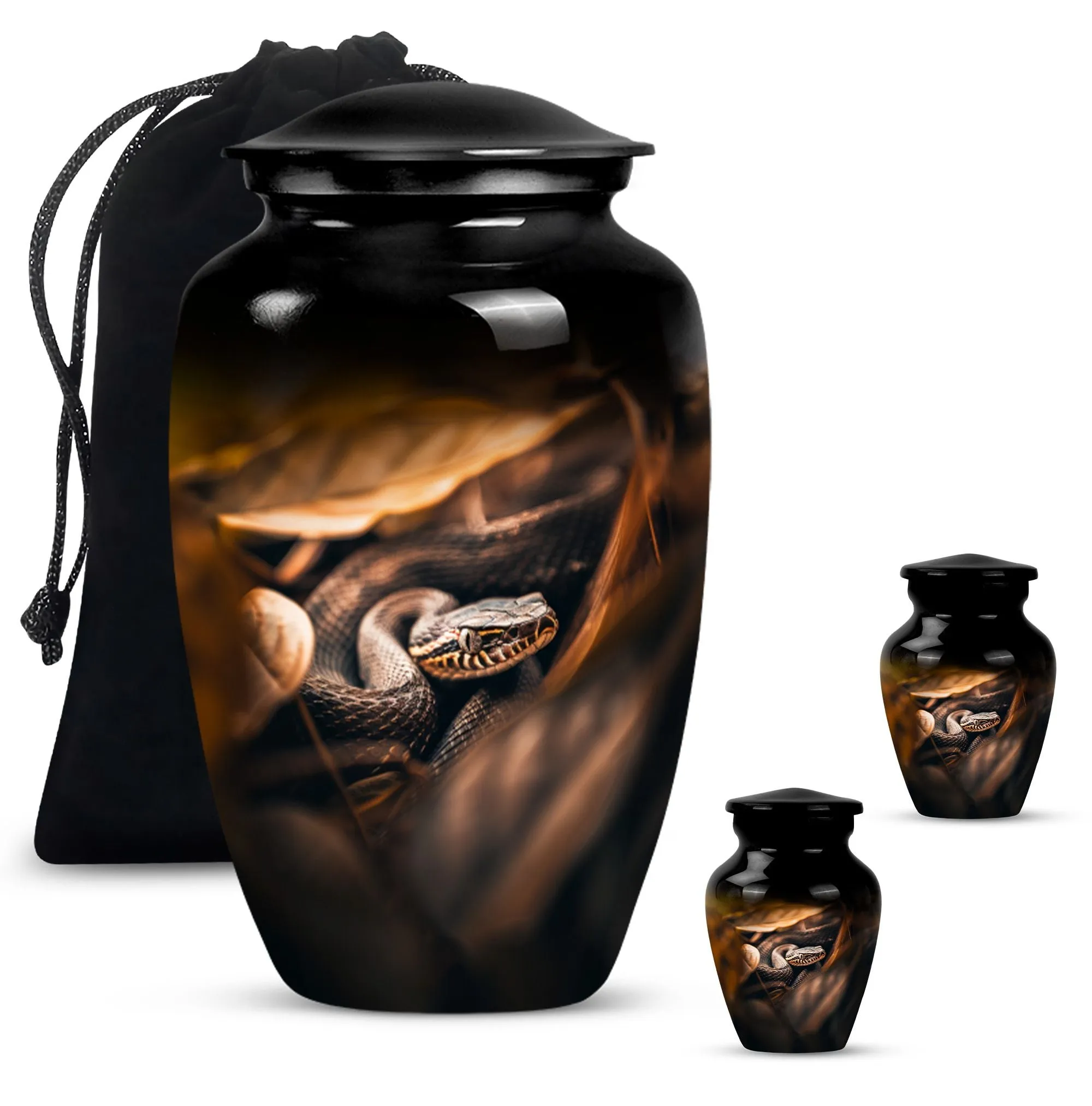 Serpent-Imprint Cremation Urn - Snake Urn For Storing Human Ashes