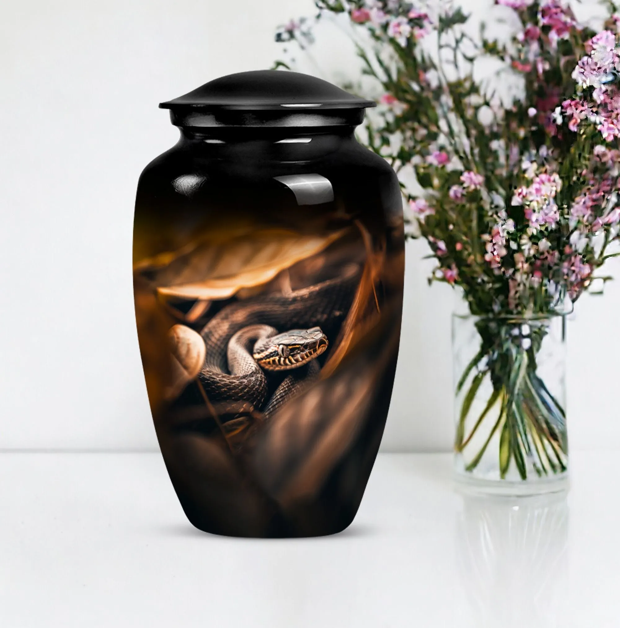 Serpent-Imprint Cremation Urn - Snake Urn For Storing Human Ashes
