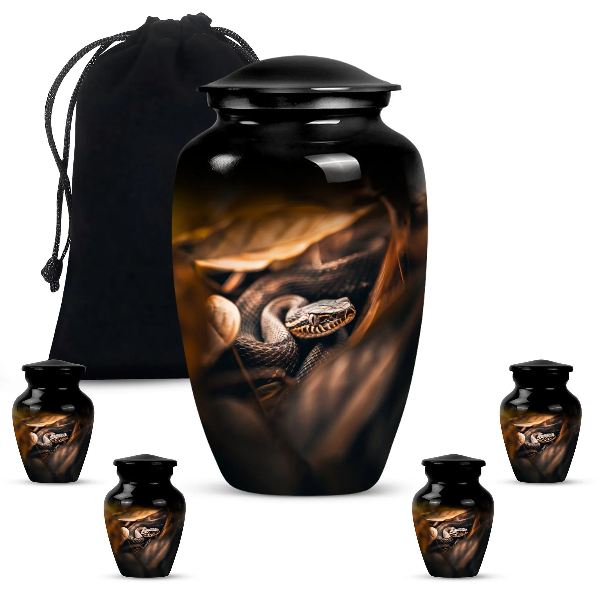 Serpent-Imprint Cremation Urn - Snake Urn For Storing Human Ashes