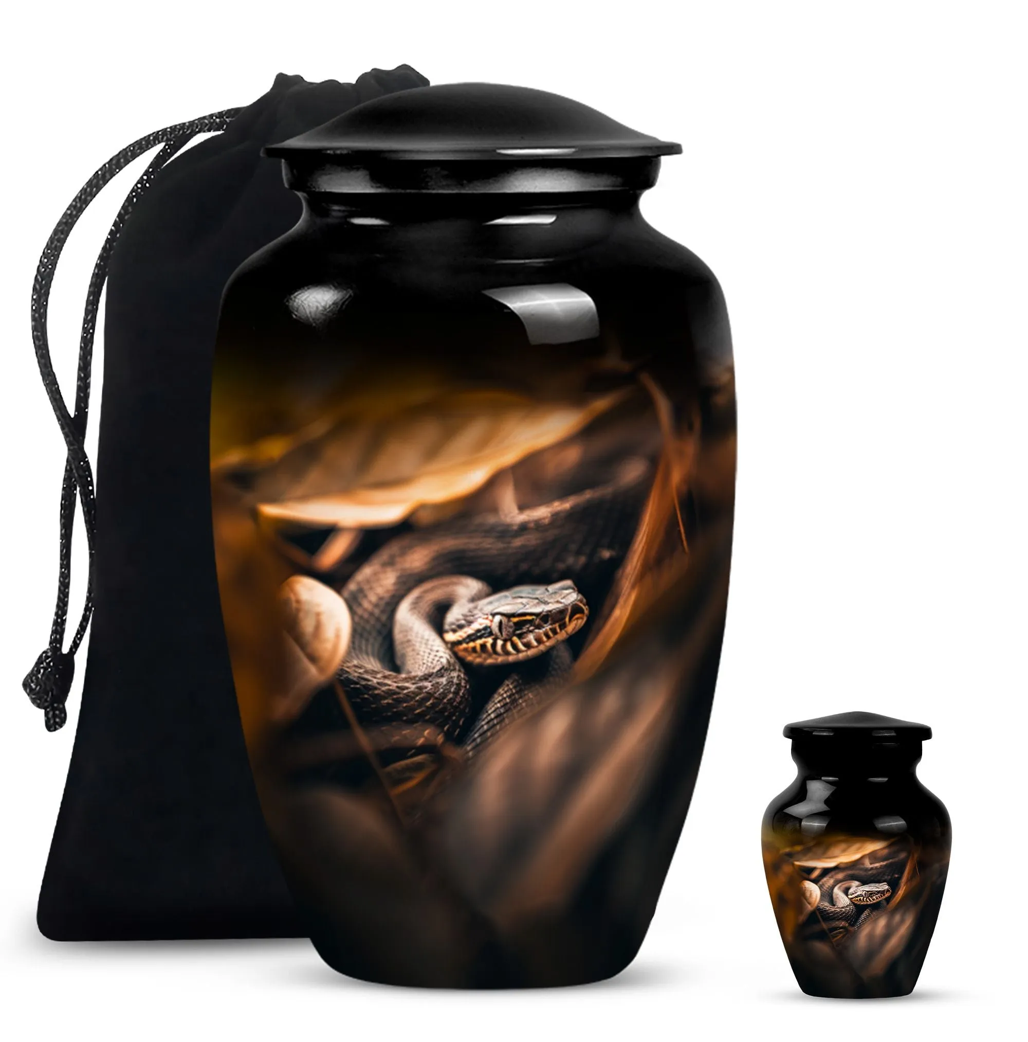 Serpent-Imprint Cremation Urn - Snake Urn For Storing Human Ashes