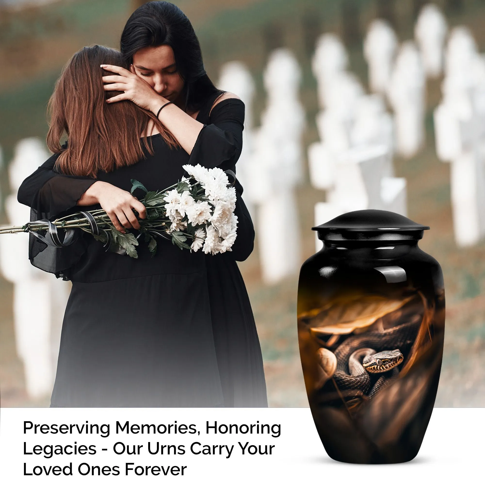 Serpent-Imprint Cremation Urn - Snake Urn For Storing Human Ashes
