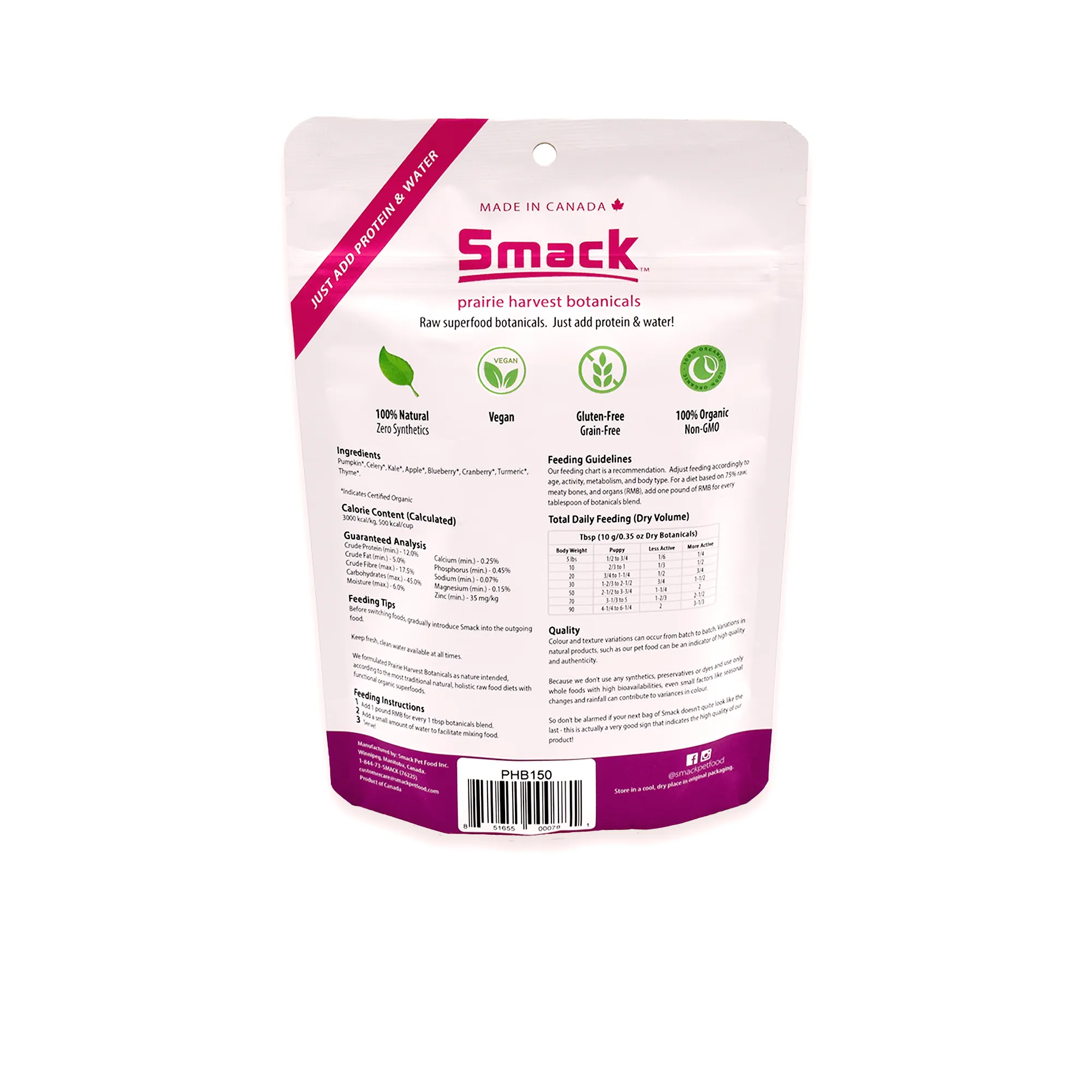 Smack Prairie Harvest Botanicals Dog Food