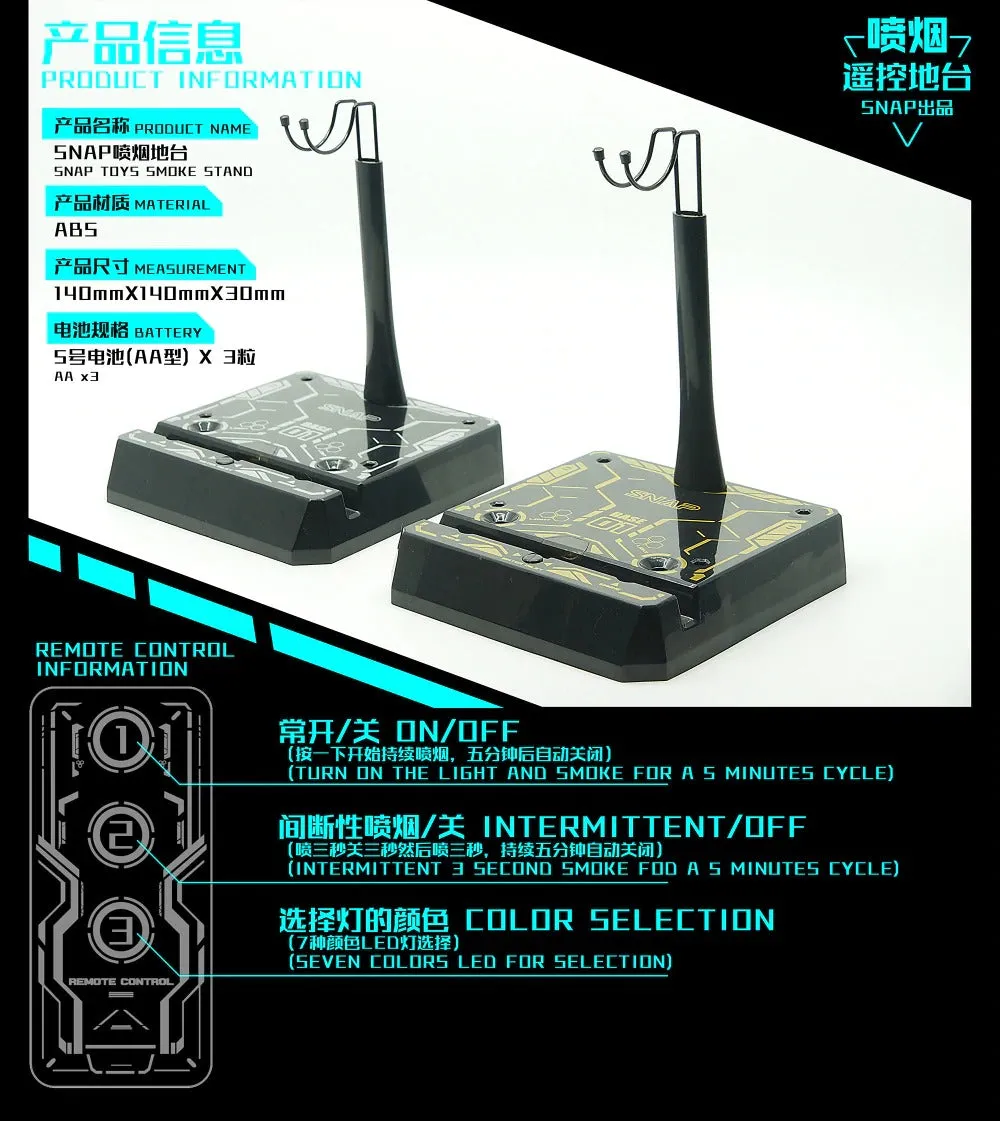 SNAP Toys Base 01 Blue Remote Control Stand Display Smoke LED Base