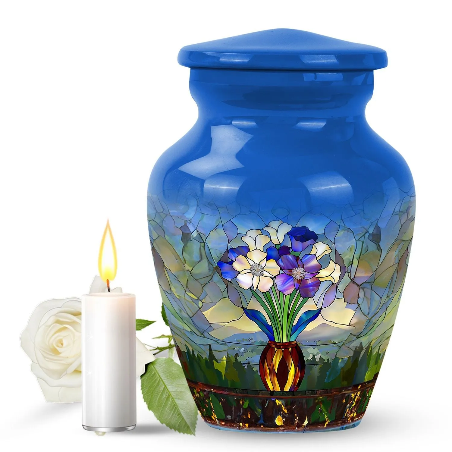 Stained Glass Burial Urn - Tribute for Male and Female