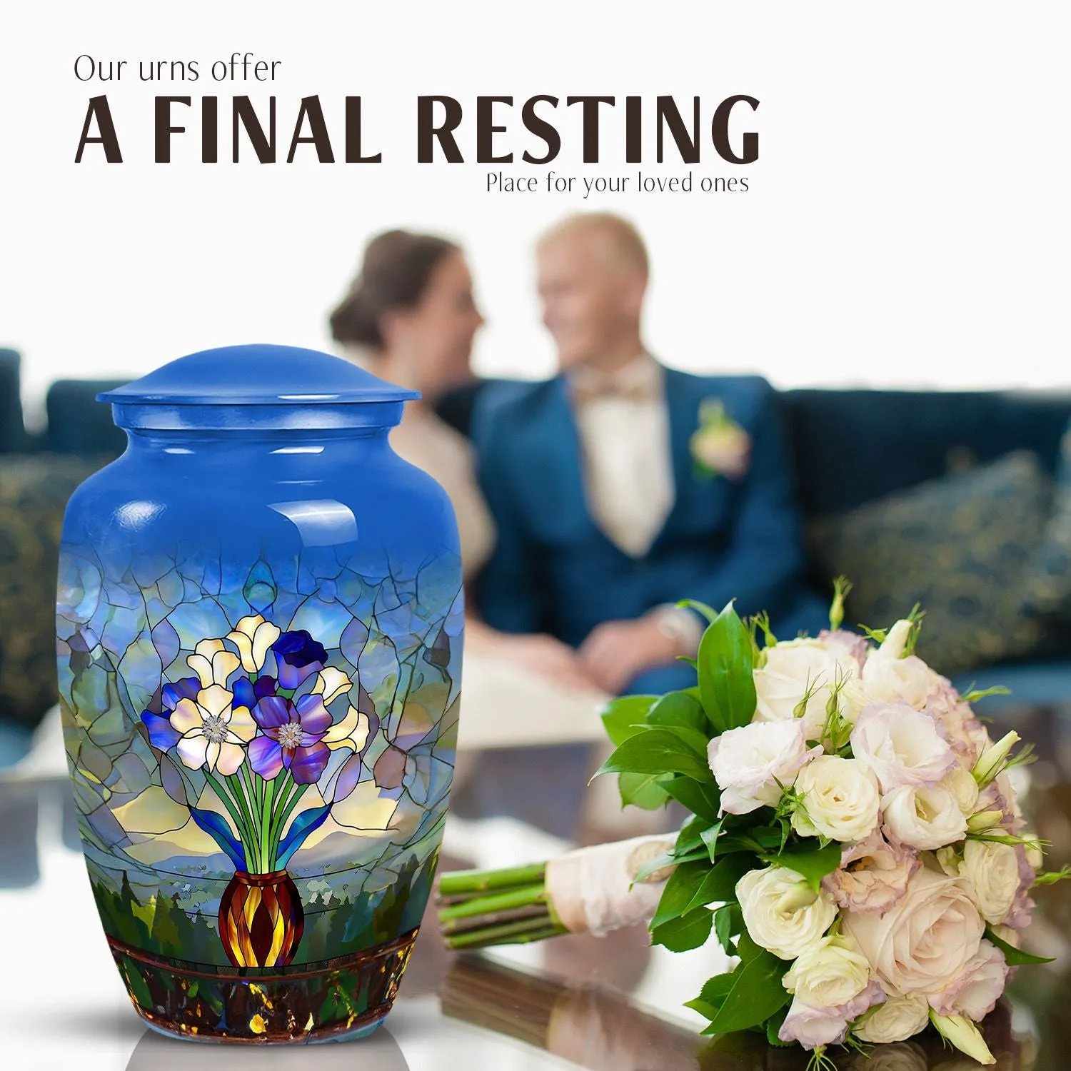 Stained Glass Burial Urn - Tribute for Male and Female
