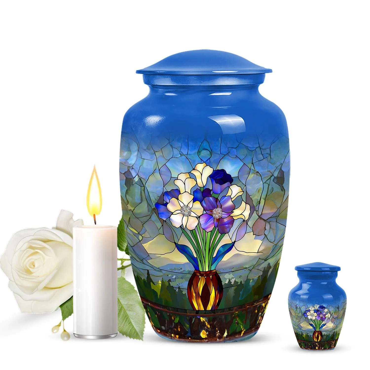 Stained Glass Burial Urn - Tribute for Male and Female