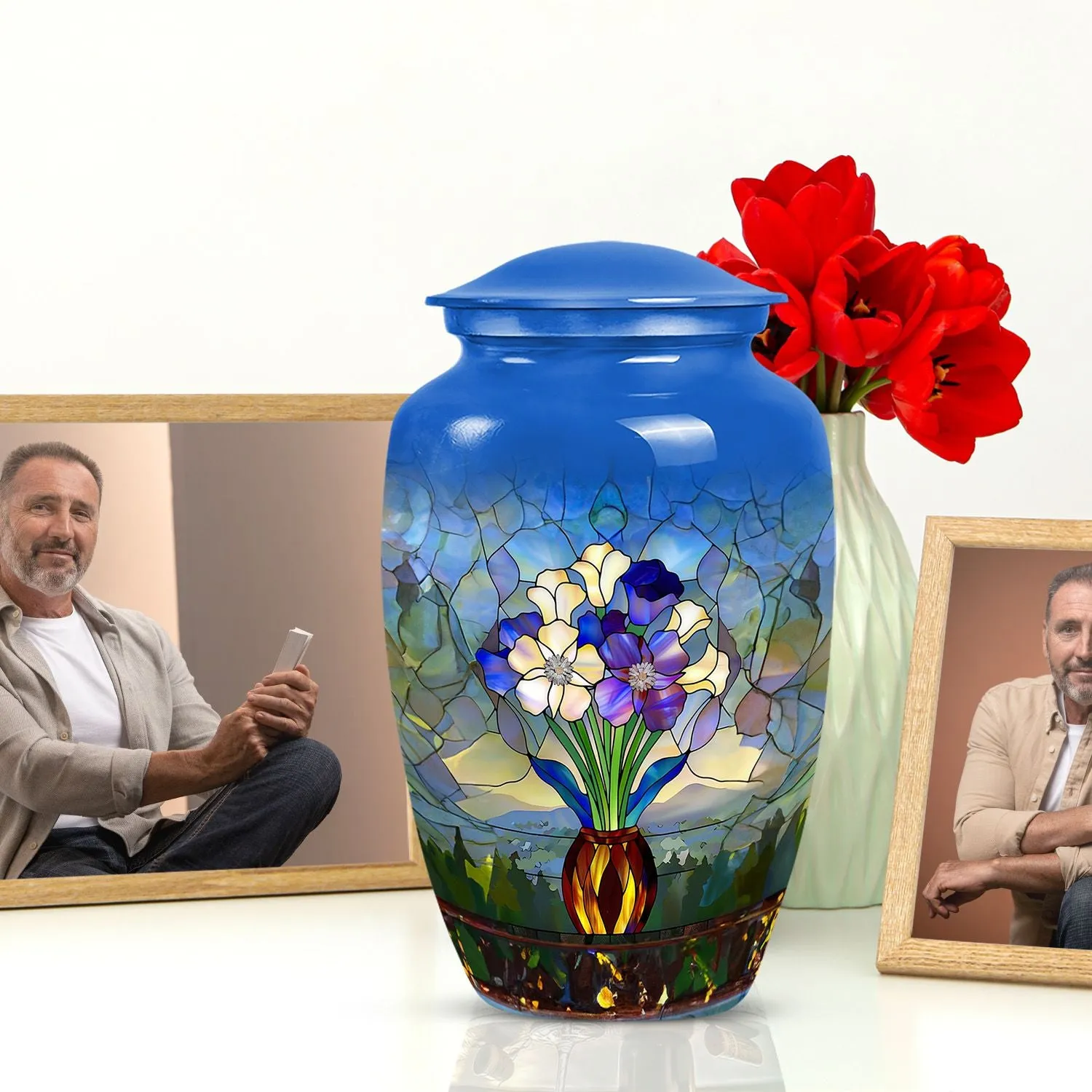 Stained Glass Burial Urn - Tribute for Male and Female