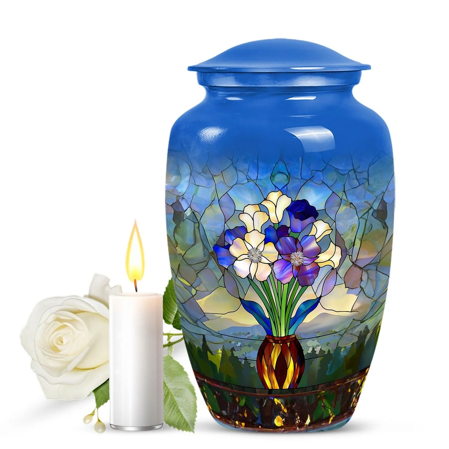Stained Glass Burial Urn - Tribute for Male and Female