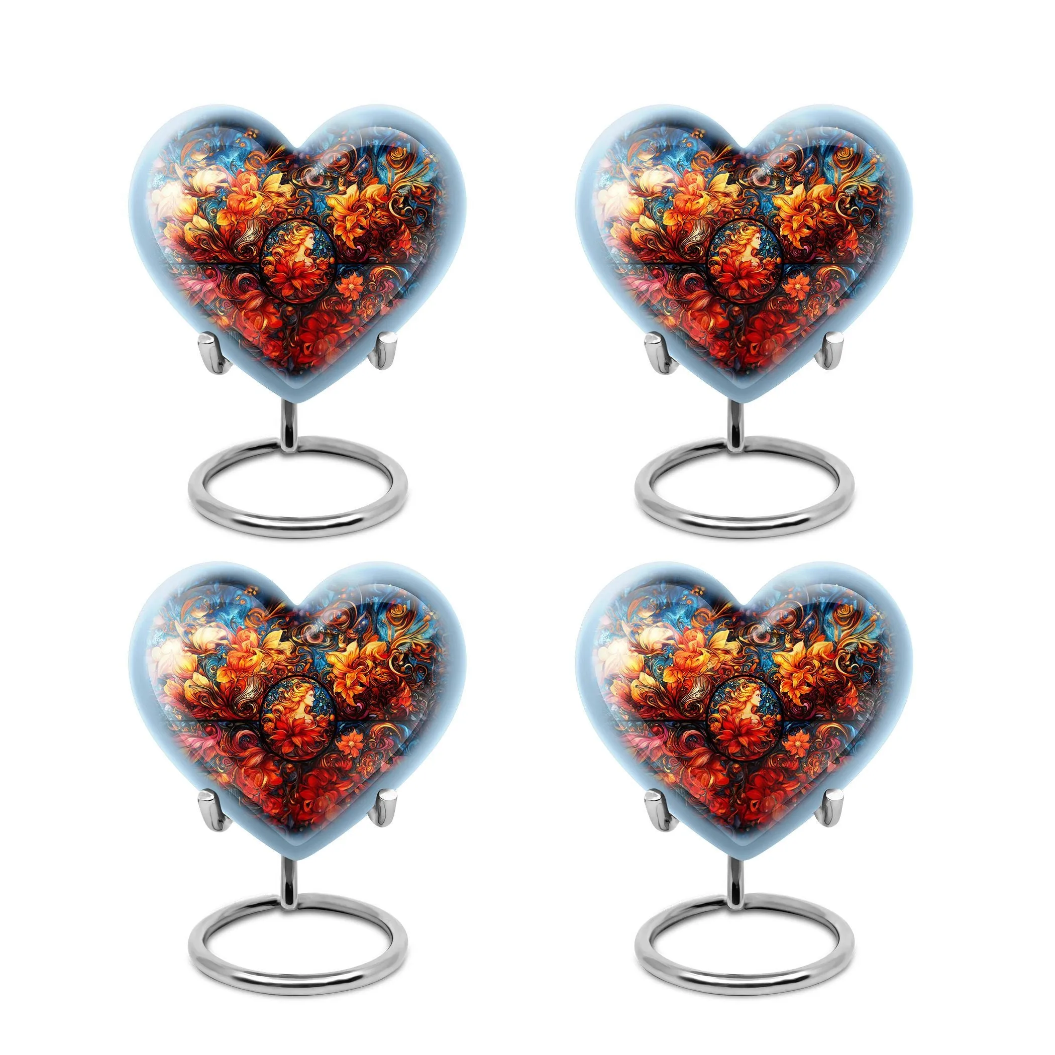Stained Glass Heart Legacy Tribute - Burial Urn for Loved Ones
