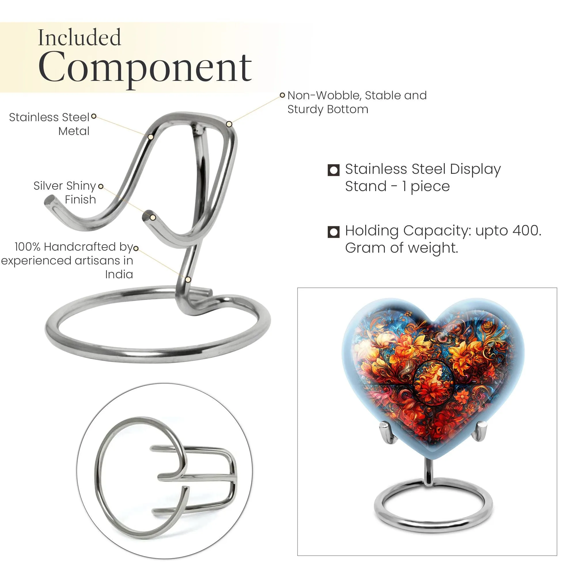 Stained Glass Heart Legacy Tribute - Burial Urn for Loved Ones