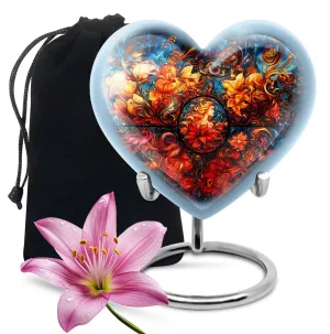 Stained Glass Heart Legacy Tribute - Burial Urn for Loved Ones