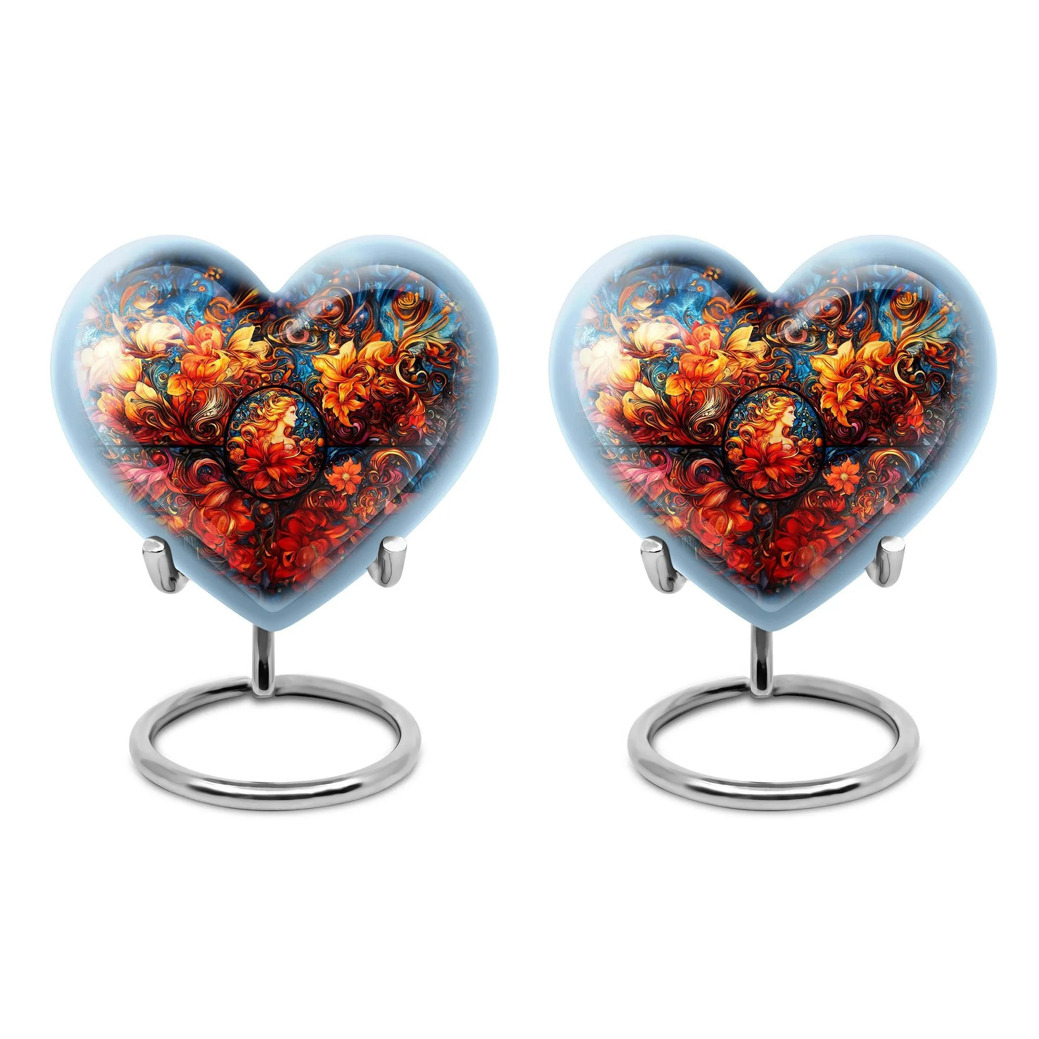 Stained Glass Heart Legacy Tribute - Burial Urn for Loved Ones