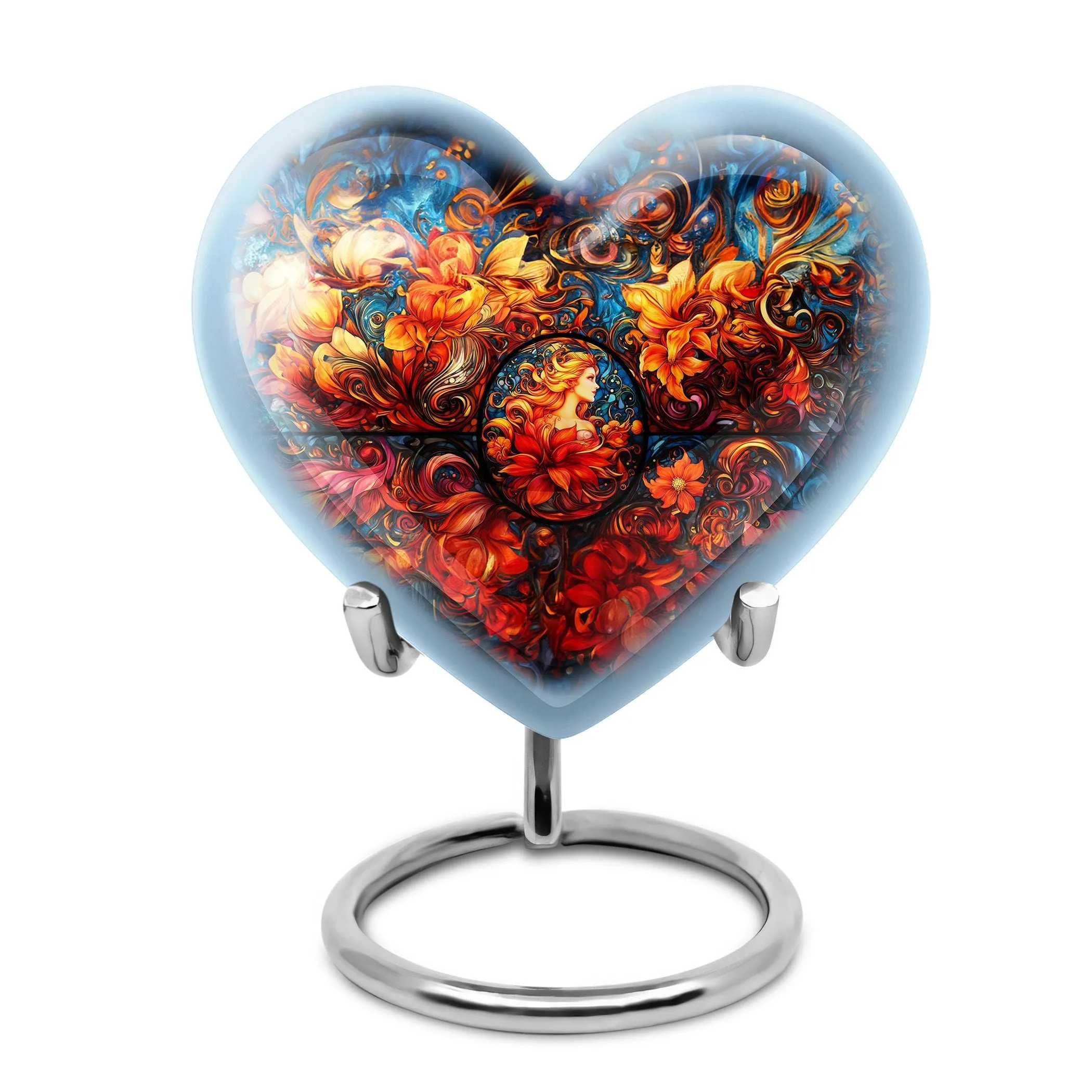 Stained Glass Heart Legacy Tribute - Burial Urn for Loved Ones