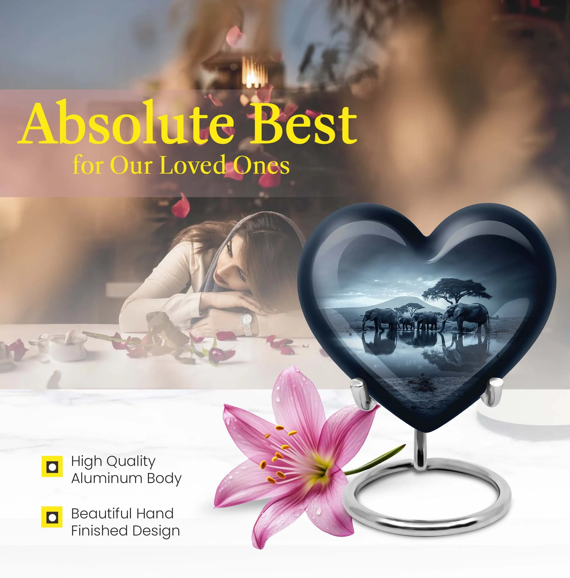 Stately Elephant Tribute: A Cremation Urn for Male Adults
