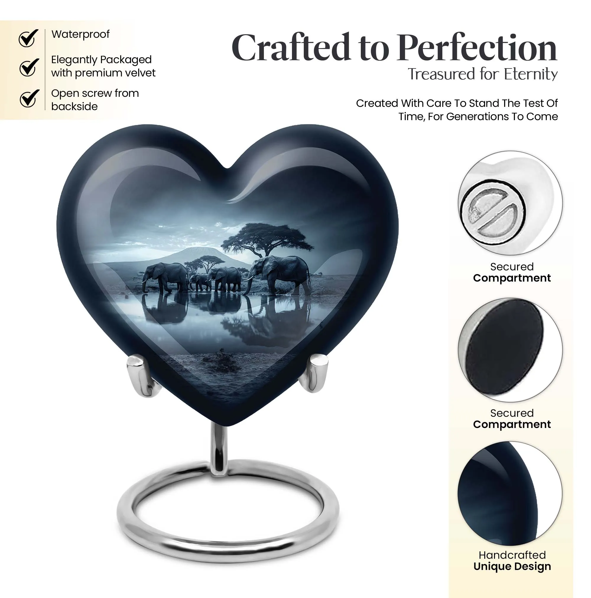 Stately Elephant Tribute: A Cremation Urn for Male Adults