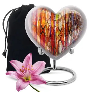 Stellar Memorial Lustrous Stained Glass Urn for Loved Ones