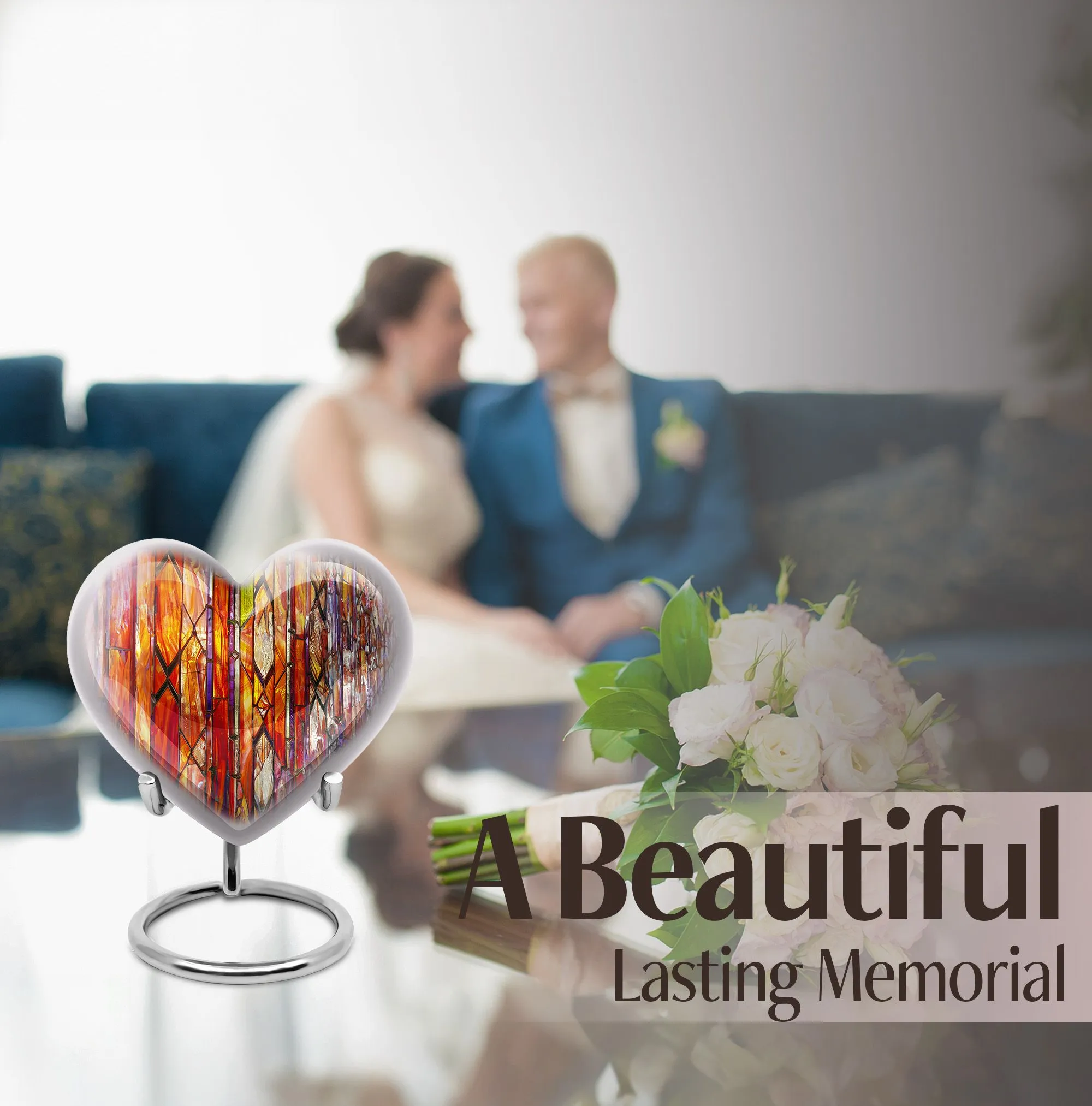 Stellar Memorial Lustrous Stained Glass Urn for Loved Ones