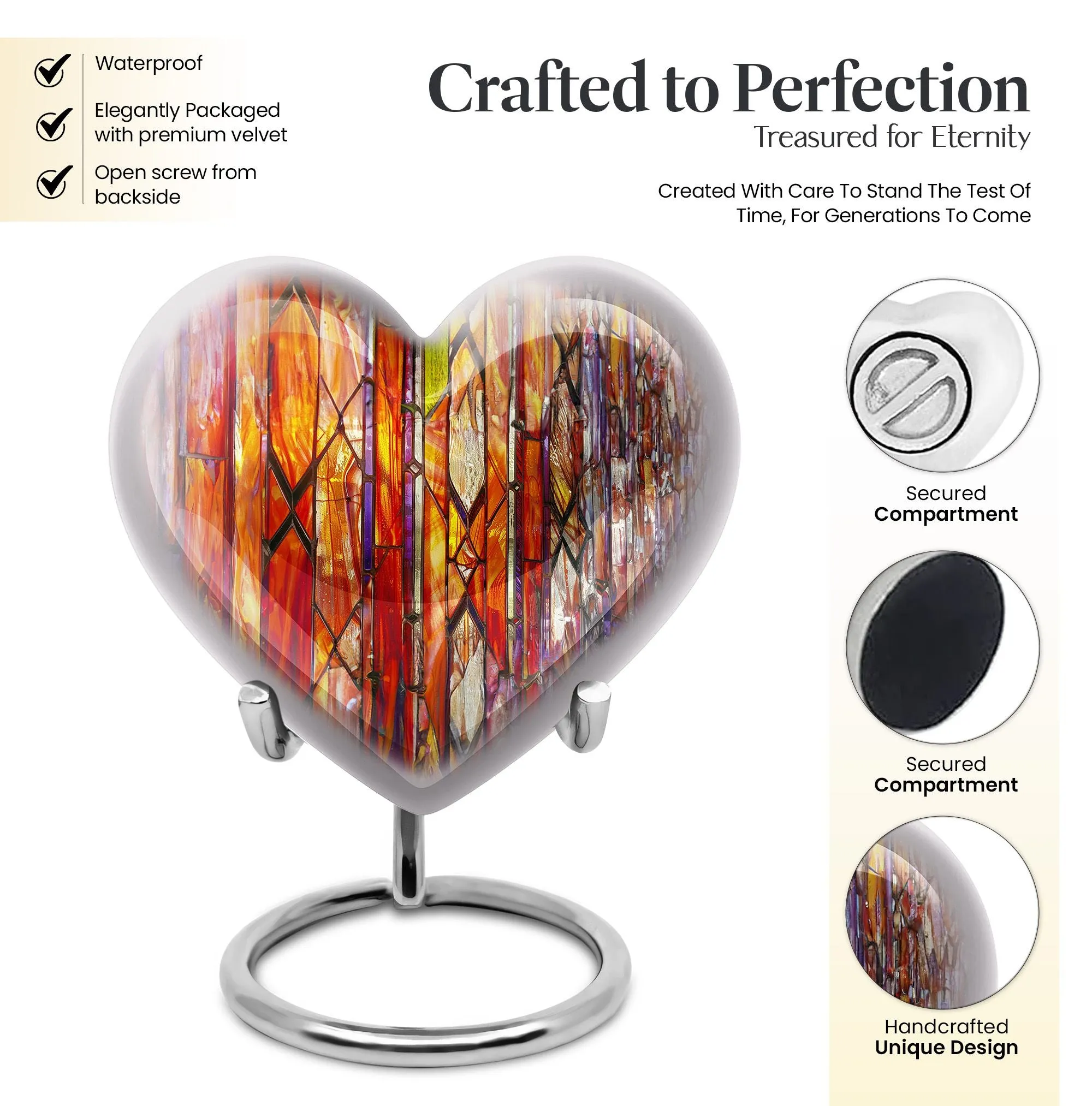 Stellar Memorial Lustrous Stained Glass Urn for Loved Ones