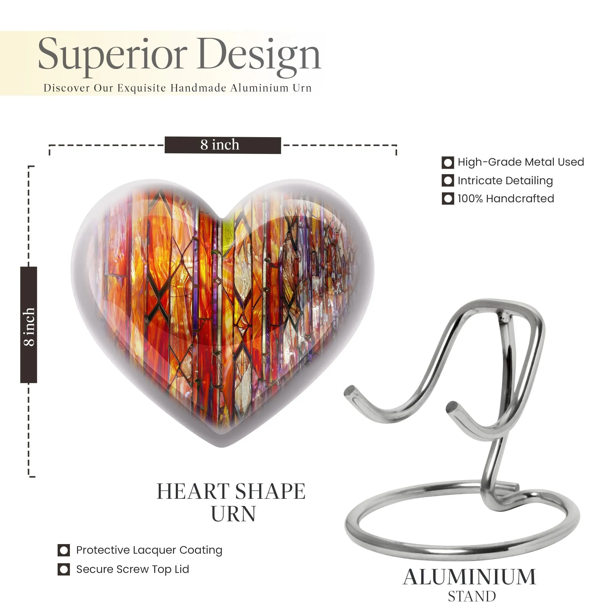 Stellar Memorial Lustrous Stained Glass Urn for Loved Ones