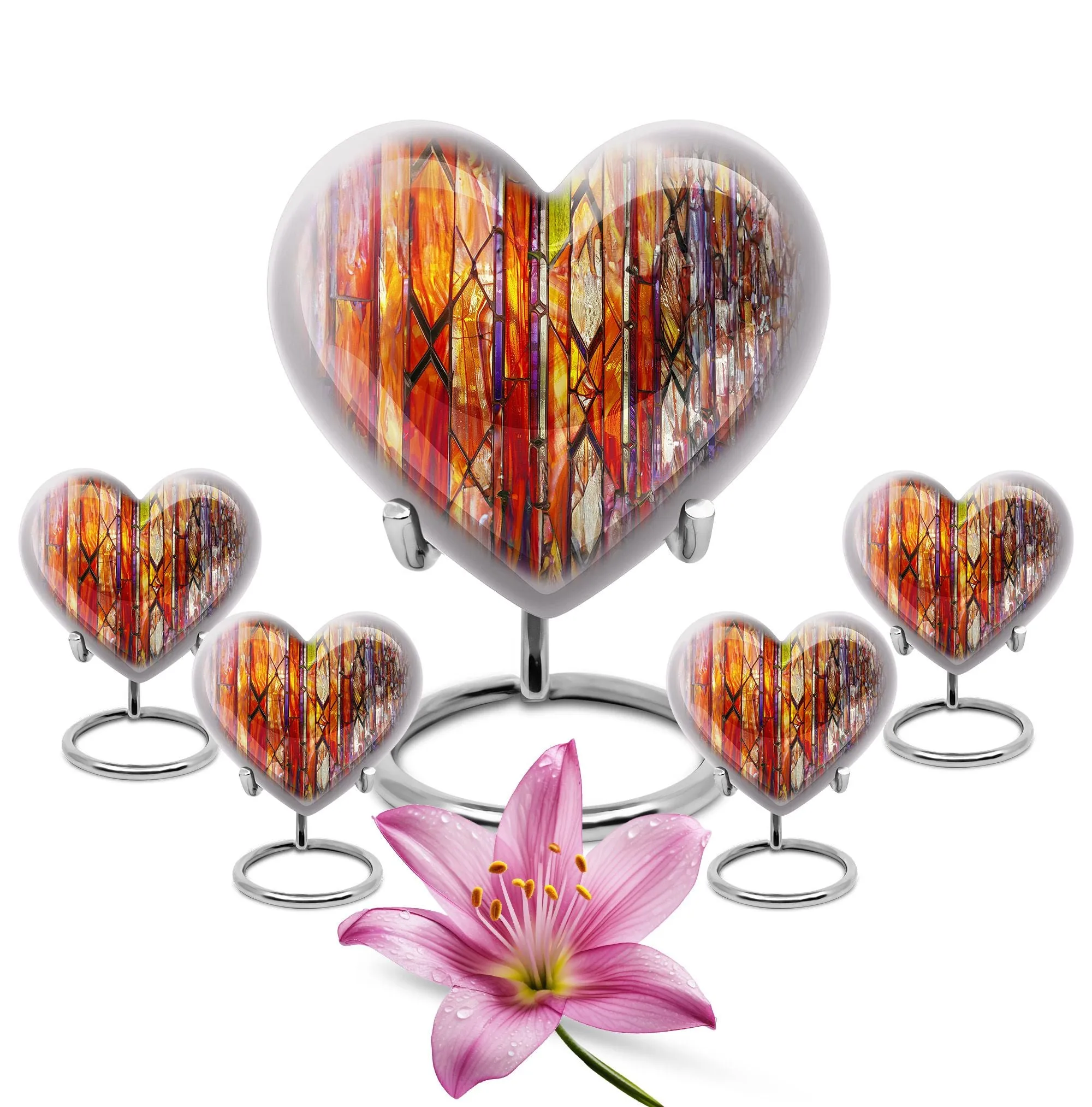 Stellar Memorial Lustrous Stained Glass Urn for Loved Ones