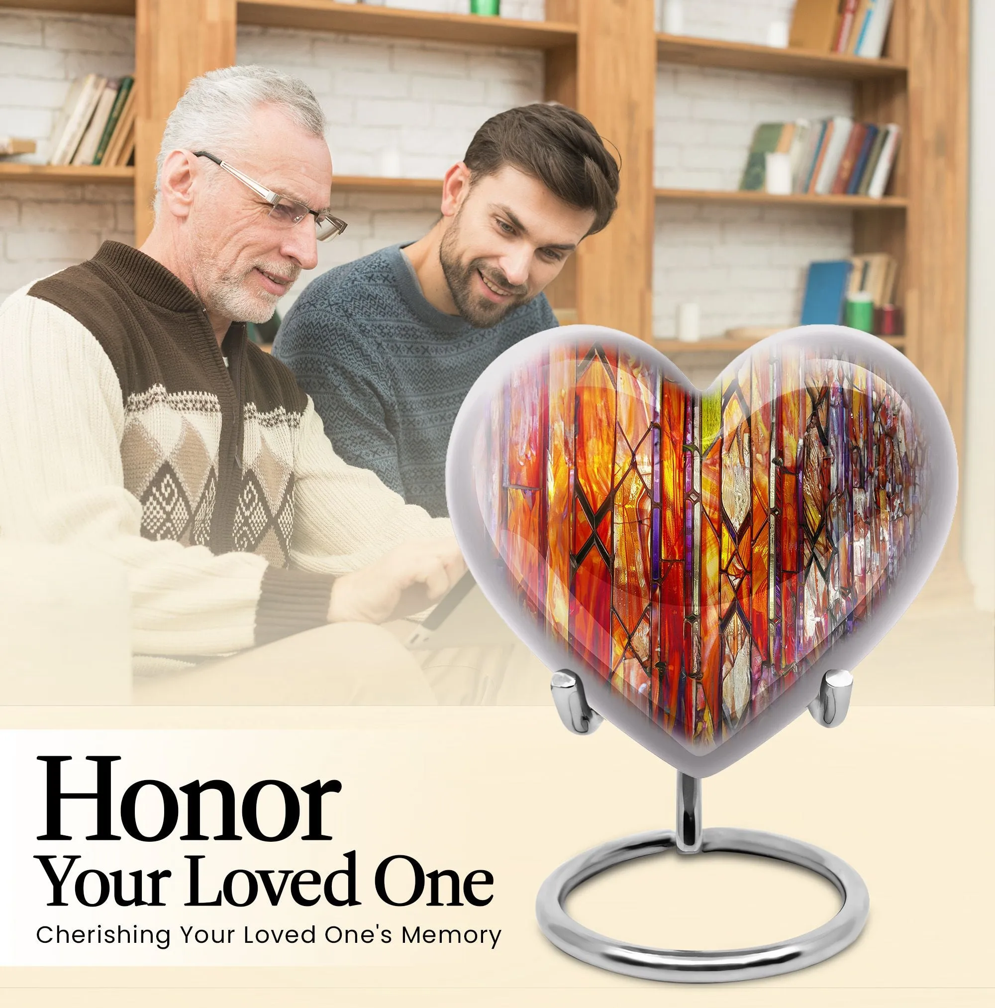 Stellar Memorial Lustrous Stained Glass Urn for Loved Ones