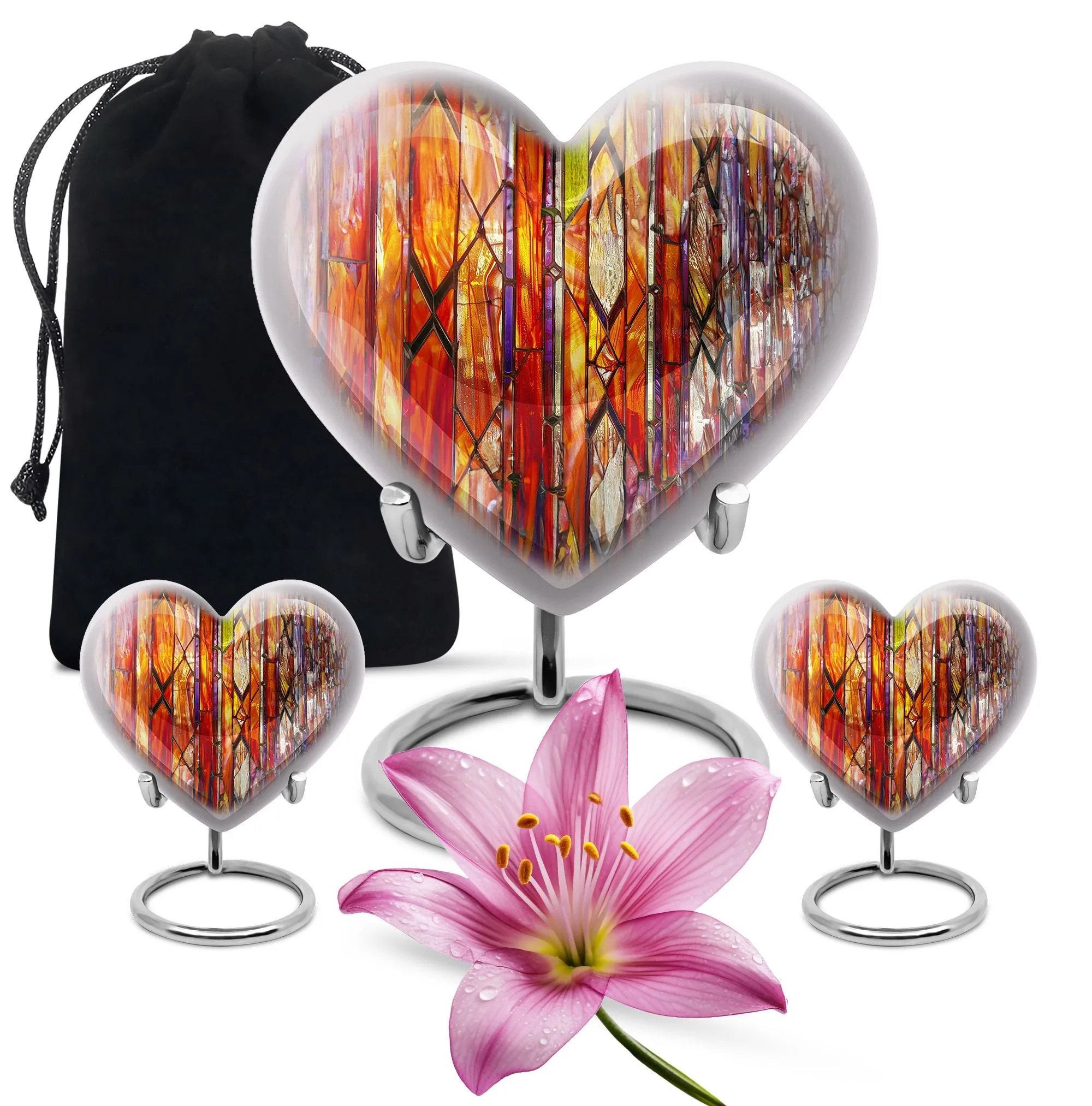 Stellar Memorial Lustrous Stained Glass Urn for Loved Ones