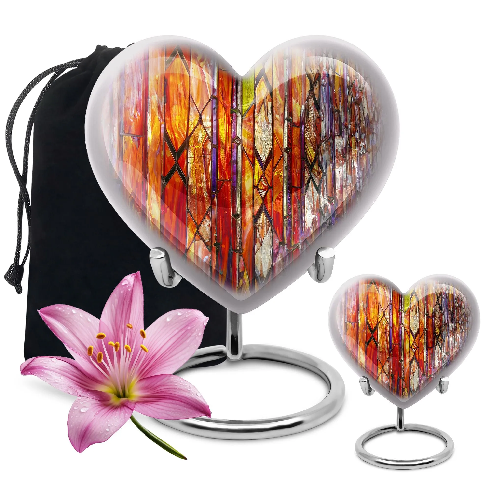 Stellar Memorial Lustrous Stained Glass Urn for Loved Ones