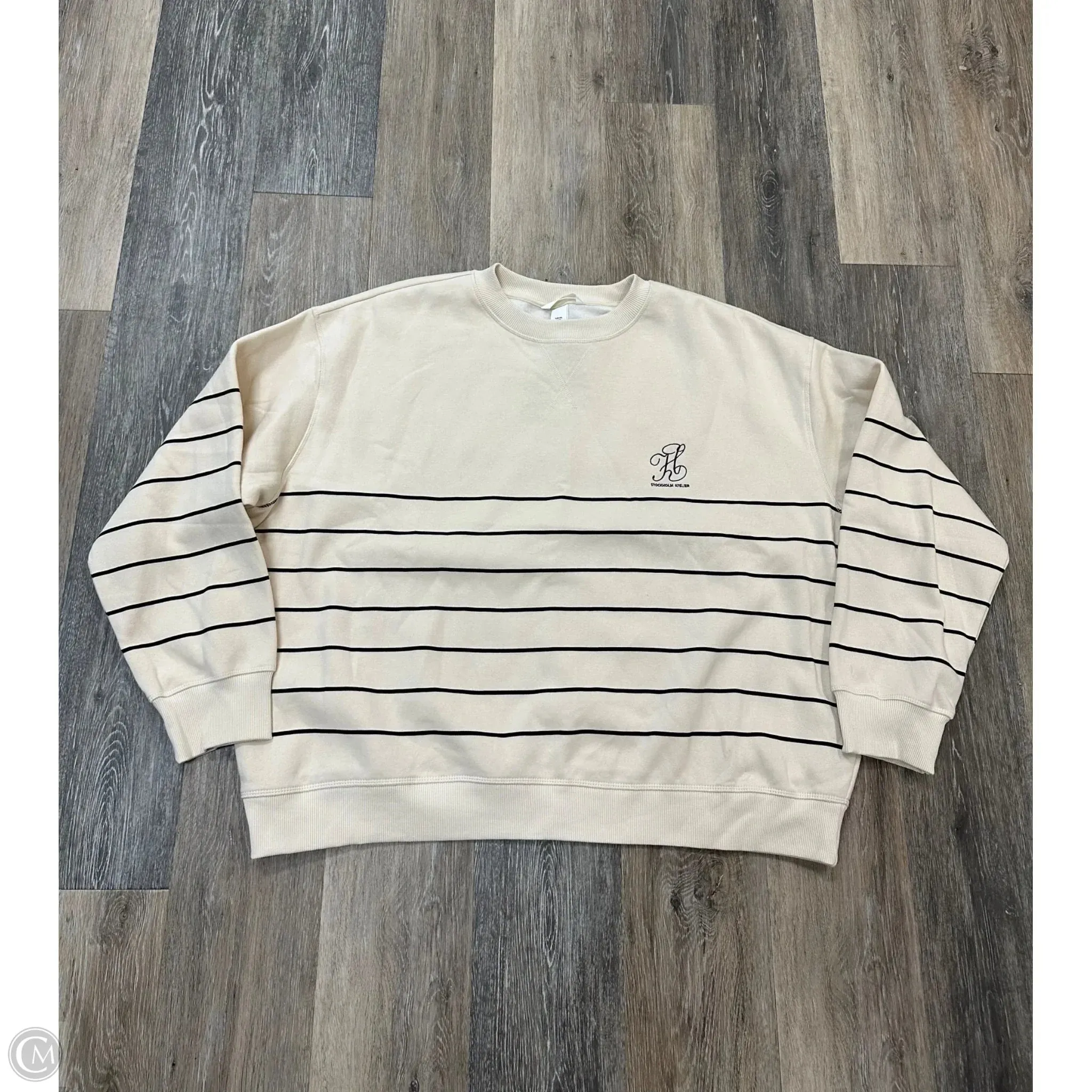 Sweatshirt Crewneck By H&m In Cream, Size: Xxl