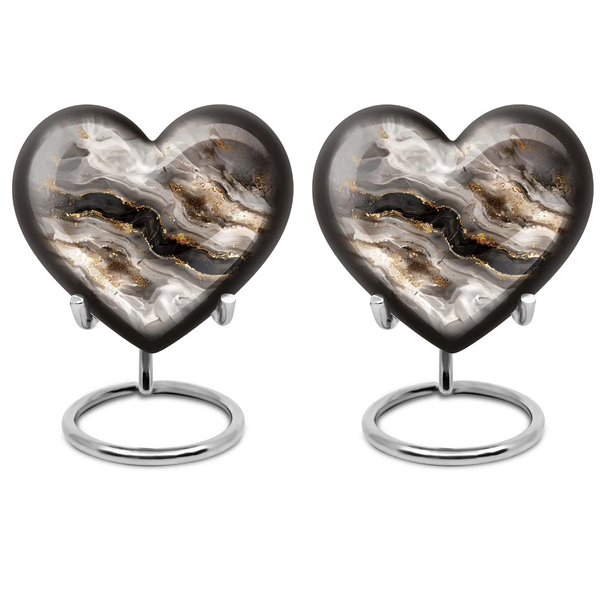 Swirl Theme Cremation Urn - Heart Shaped Keepsake Urn