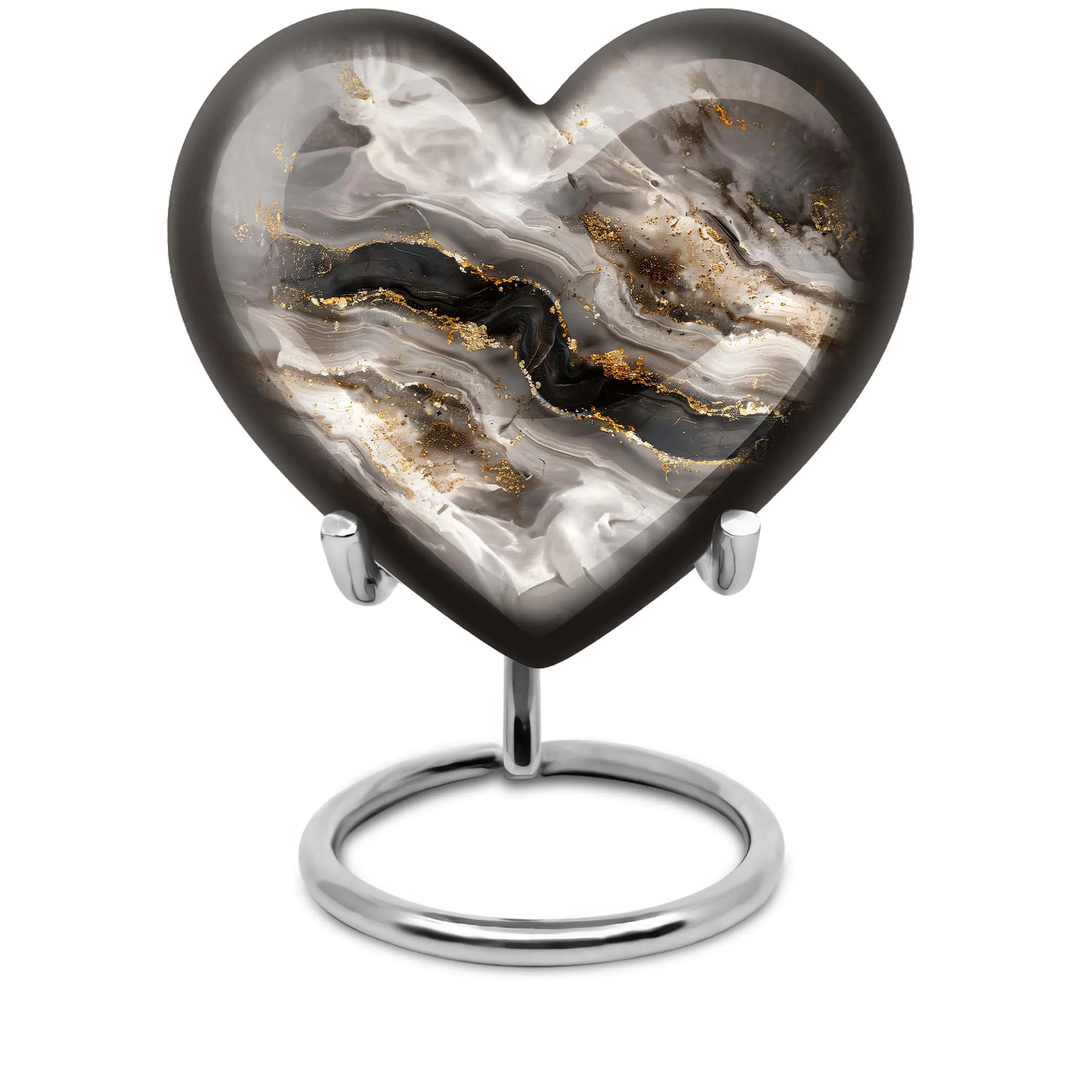 Swirl Theme Cremation Urn - Heart Shaped Keepsake Urn