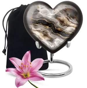 Swirl Theme Cremation Urn - Heart Shaped Keepsake Urn