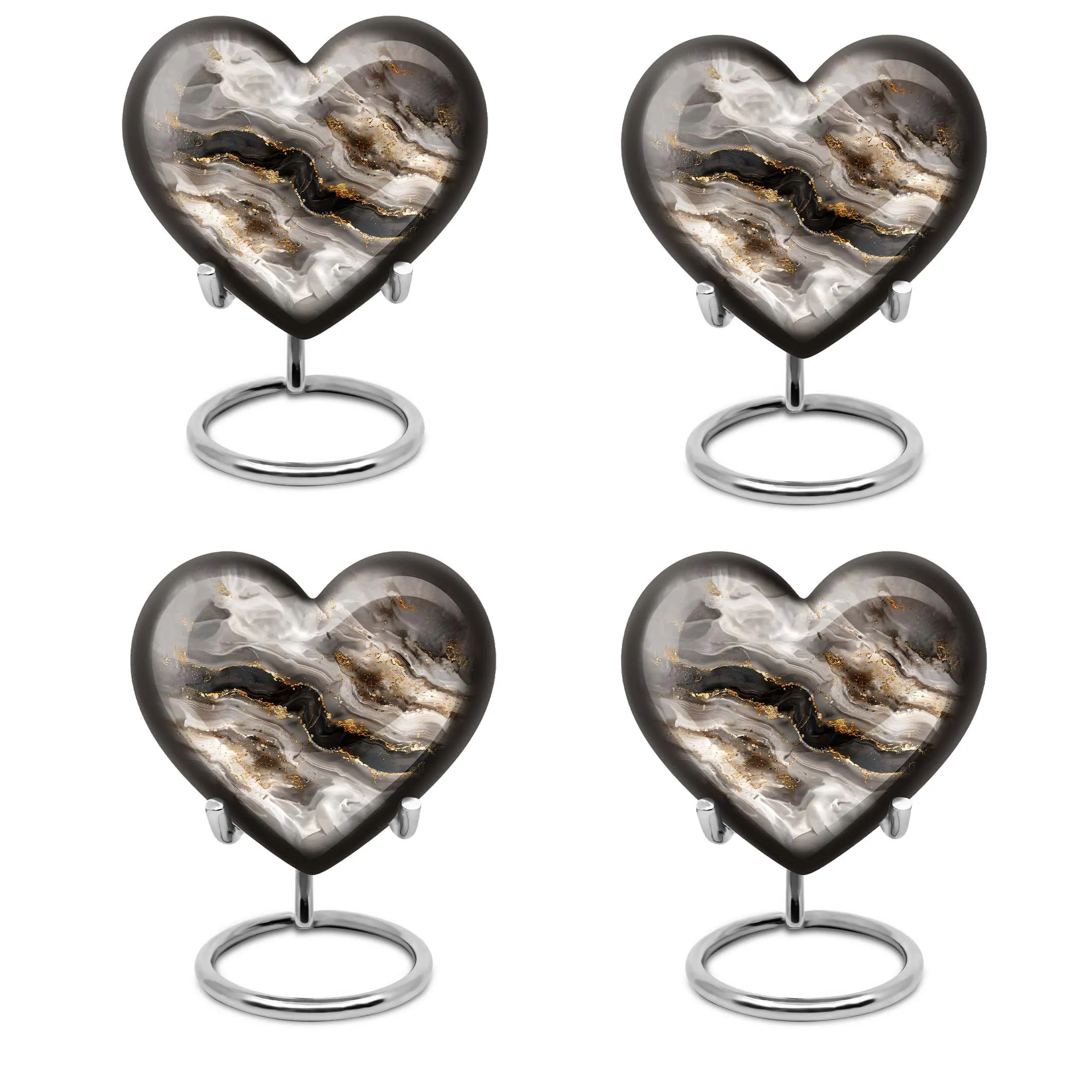 Swirl Theme Cremation Urn - Heart Shaped Keepsake Urn