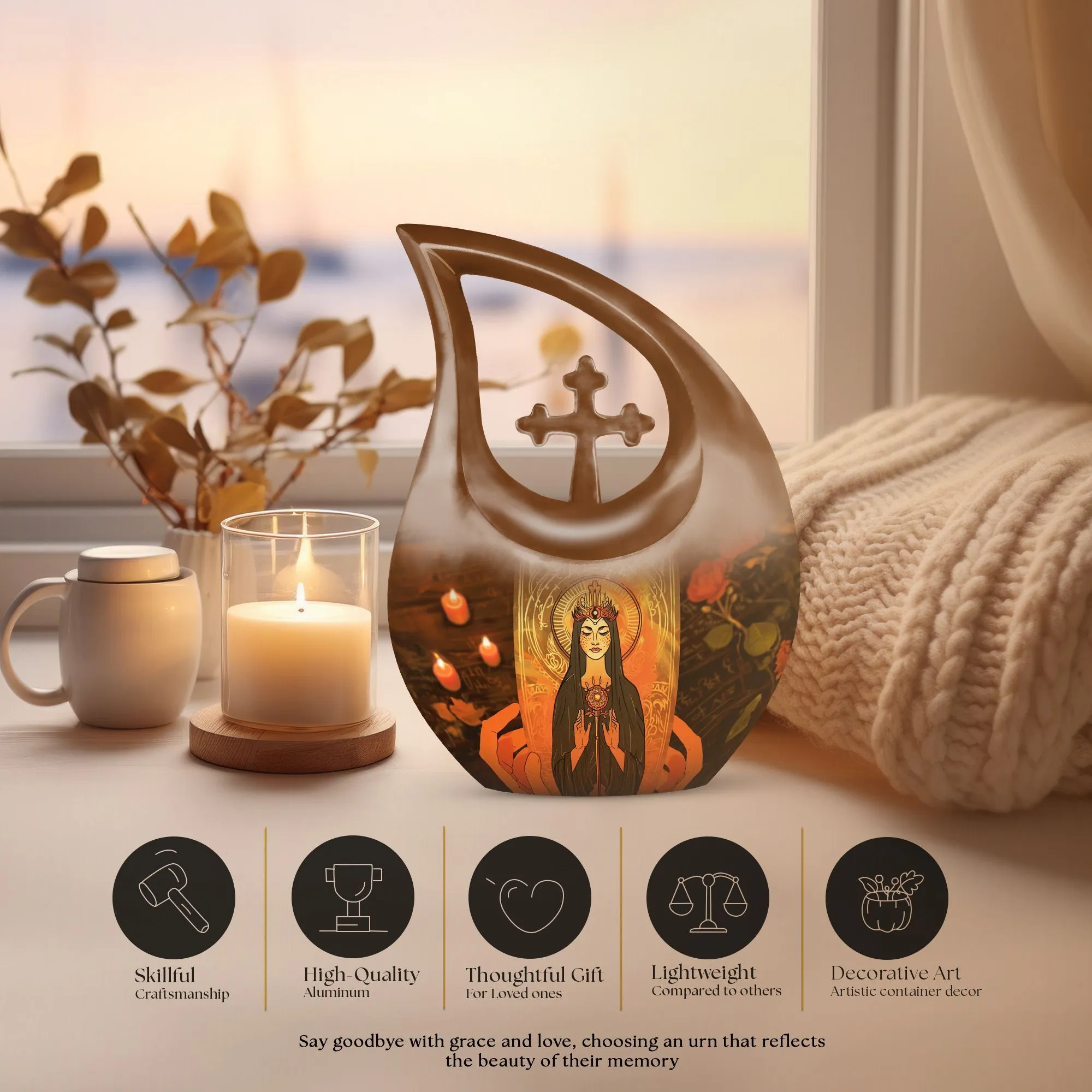 Tarot-Inspired Post-Life Keepsake: Personalized Human Ashes Urn