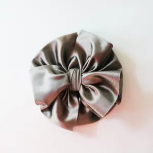 Taupe Satin Big   Skinny Bow