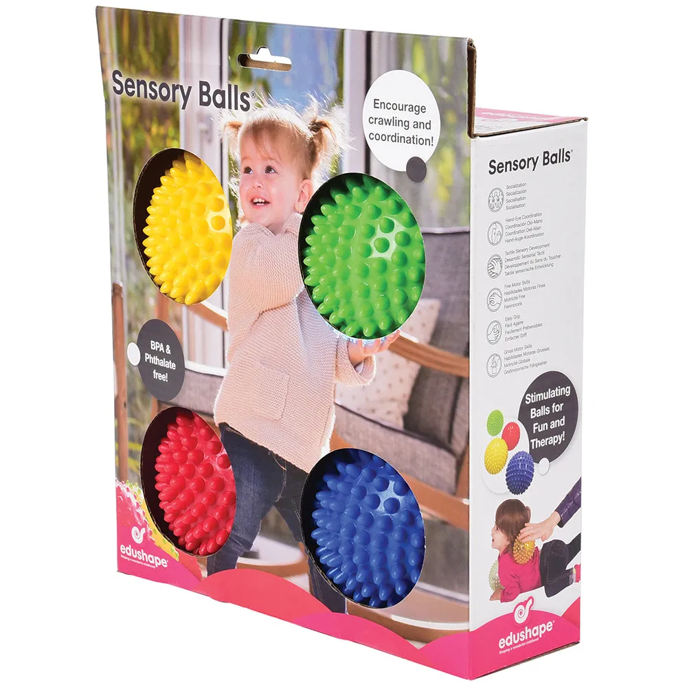 Textured Sensory Balls | Set of 4 for Tactile Exploration & Active Play
