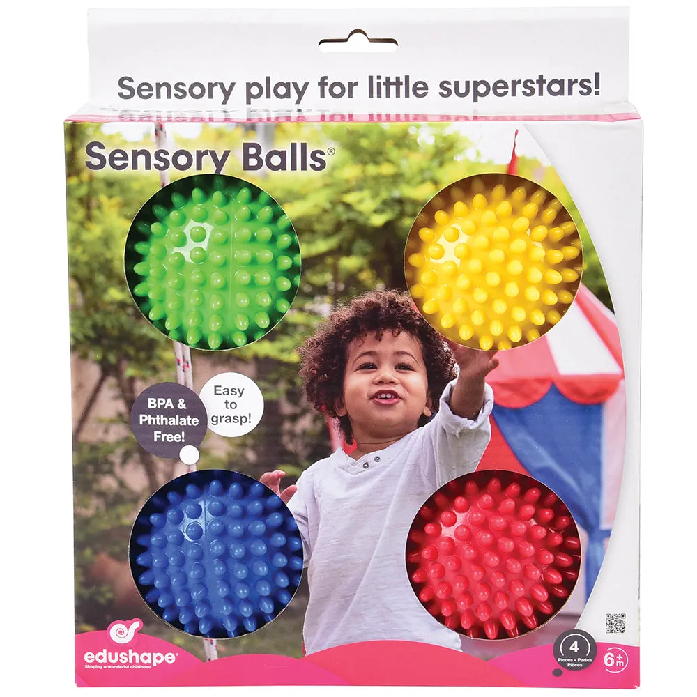 Textured Sensory Balls | Set of 4 for Tactile Exploration & Active Play