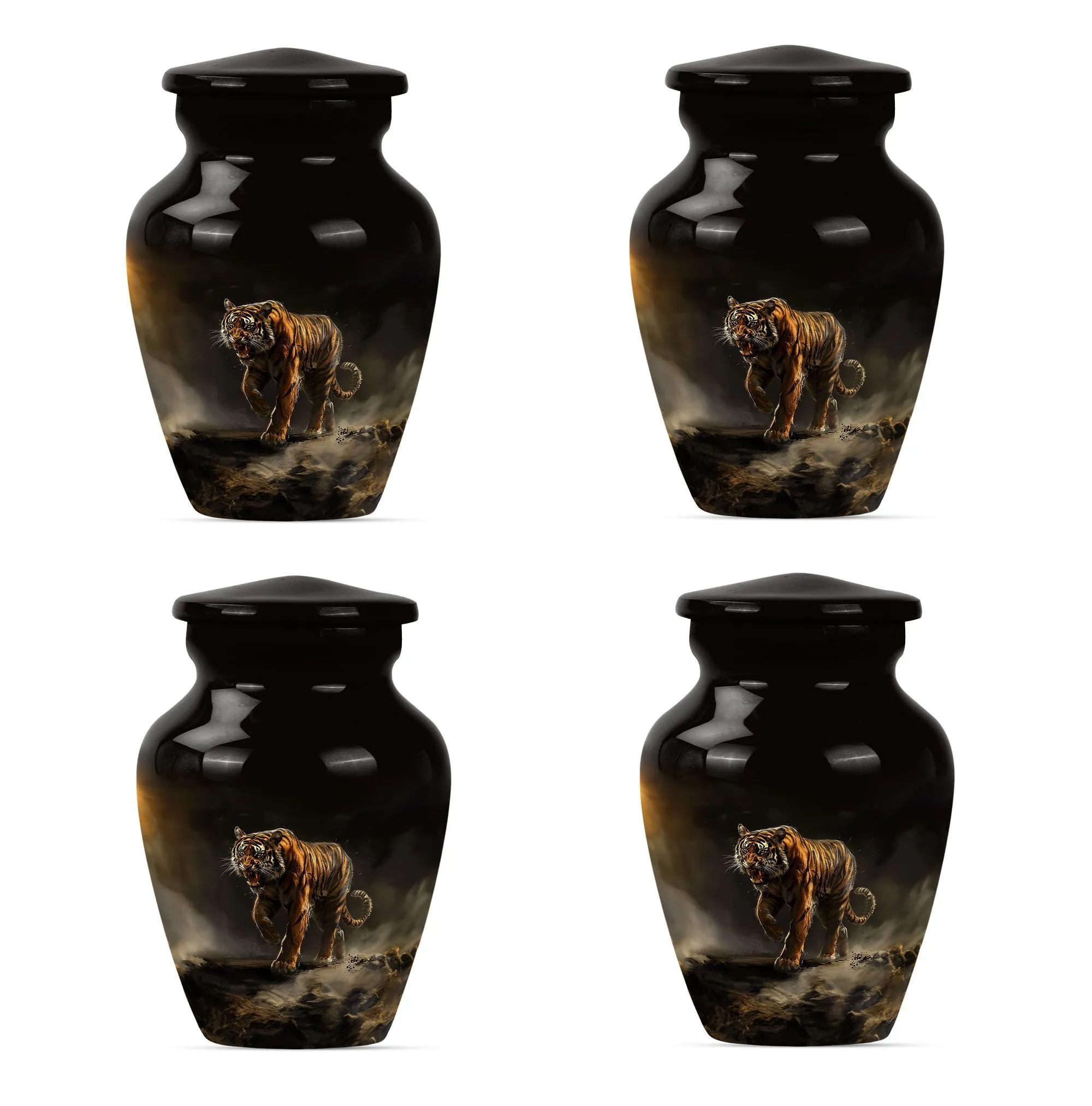 Tiger Inspired Serenity: Classy Memorial Cremation Urn for Women