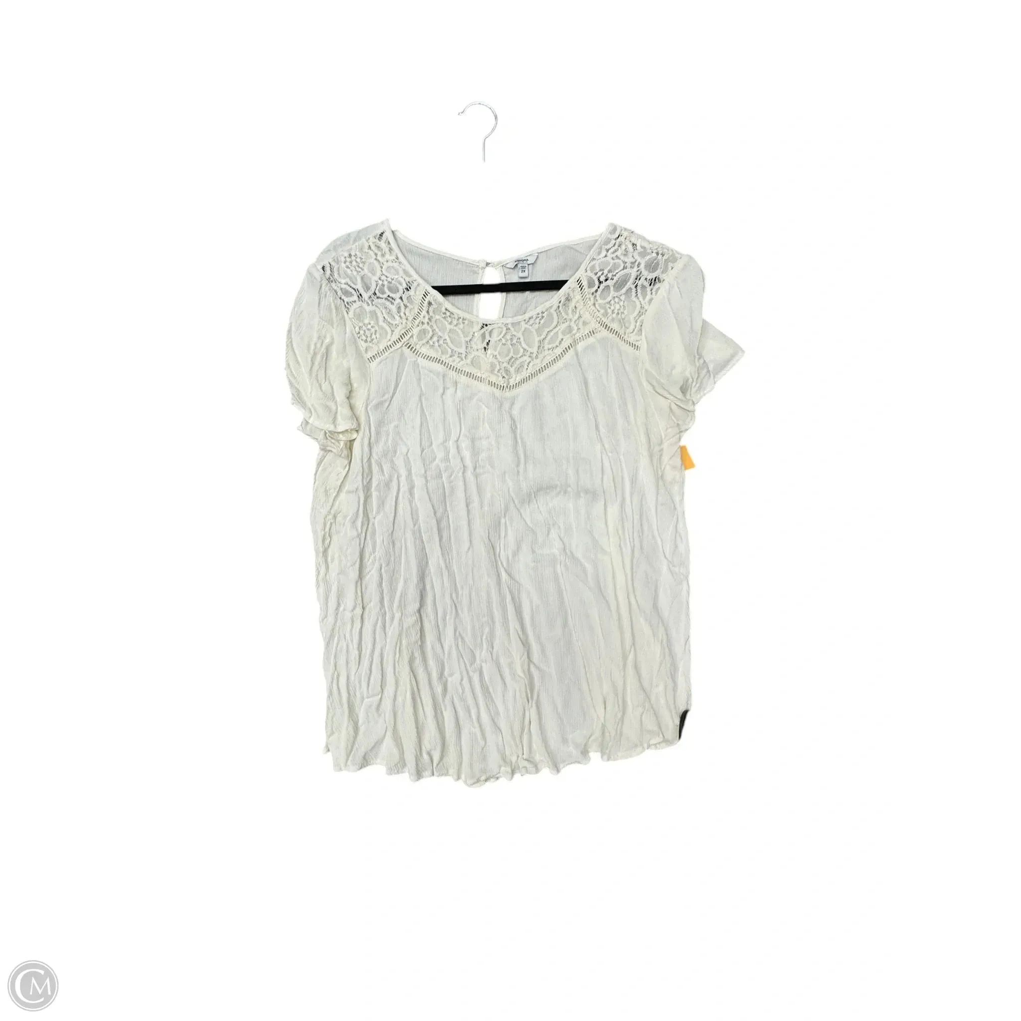 Top Short Sleeve By Sonoma In Cream, Size: 2x