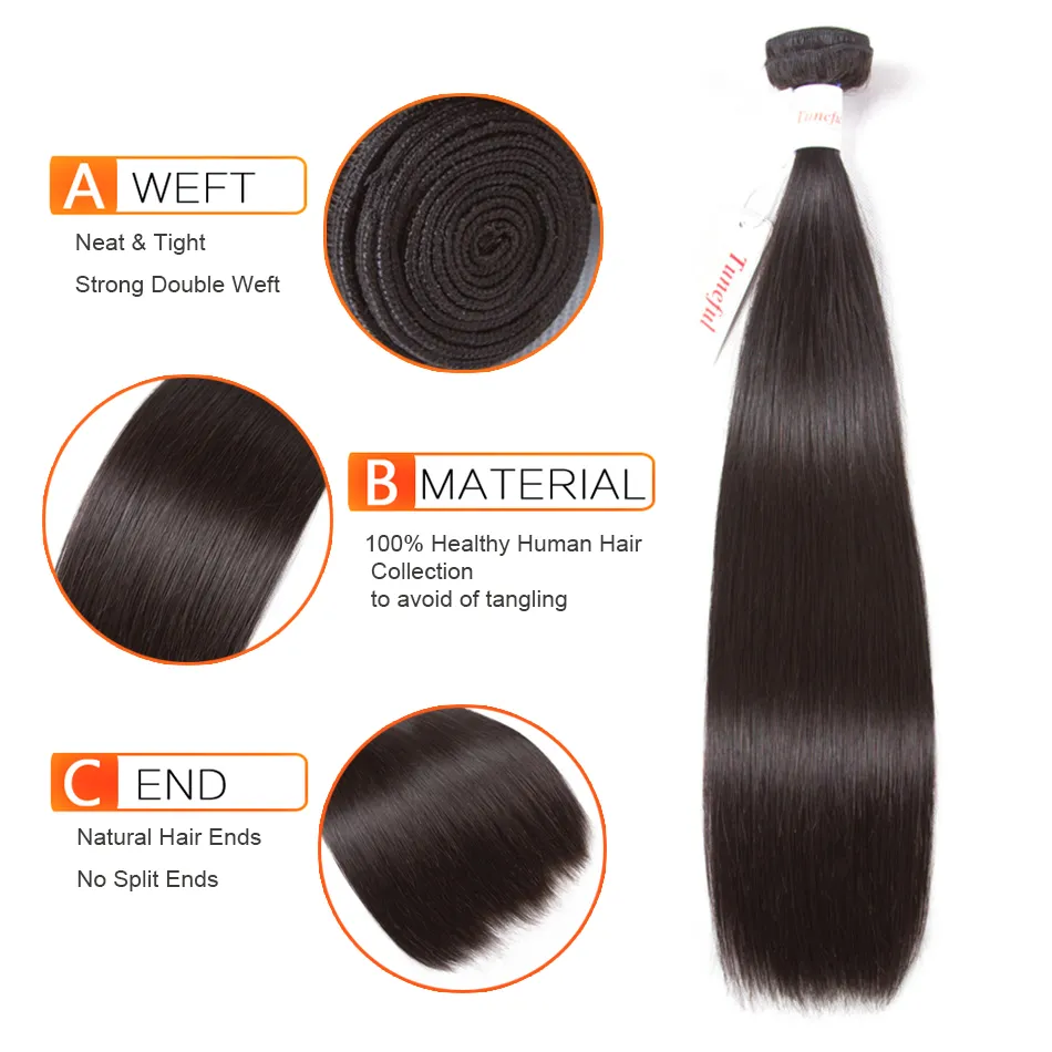 Tuneful Peruvian Straight Hair 3 Bundles Remy Human Hair Weft Weave Extensions Natural Color Can By Dyed