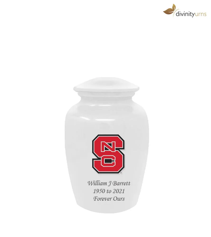 White North Carolina State Wolfpack Collegiate Cremation Urn