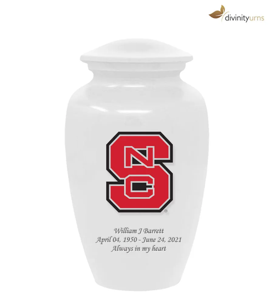 White North Carolina State Wolfpack Collegiate Cremation Urn