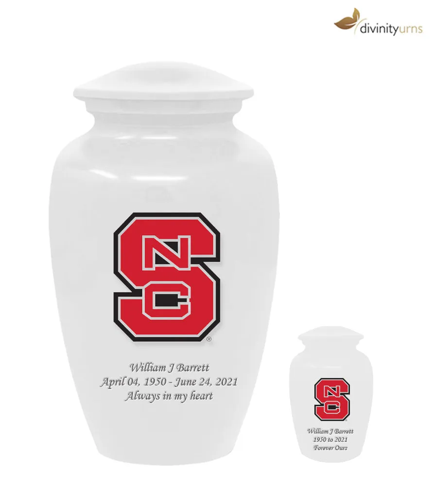 White North Carolina State Wolfpack Collegiate Cremation Urn