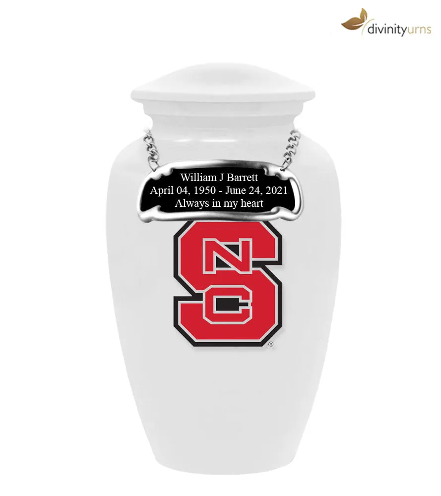 White North Carolina State Wolfpack Collegiate Cremation Urn